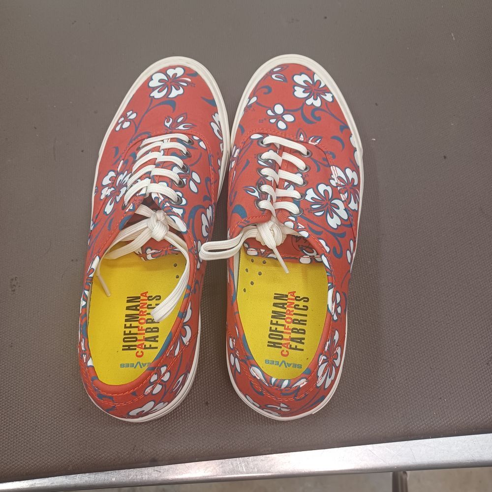 Hoffman California Fabrics Floral Canvas Sneakers  Print Lace Shoes woman‎ US 10 - Picture 7 of 9